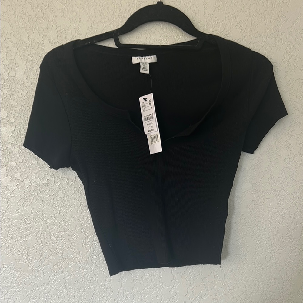 NWT TopShop black crop top